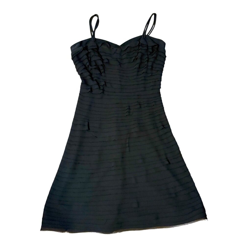 NWT Selma Karaca XL 14/16 Black Spiral Midi Dress OOAK Whirling Cocktail Party